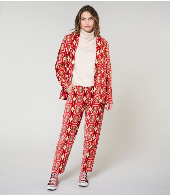 LENY KHAN ROUGE PANTALON en Coton - 1