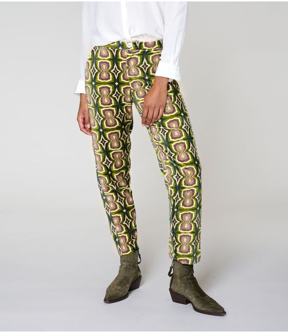 LENY KHAN VERT PANTALON en Coton - 1