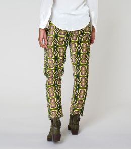 LENY KHAN GREEN COTTON PANTS - 3