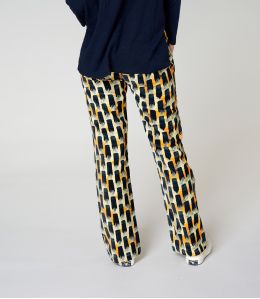 SASHA KUMI NAVY COTTON PANTS - 4