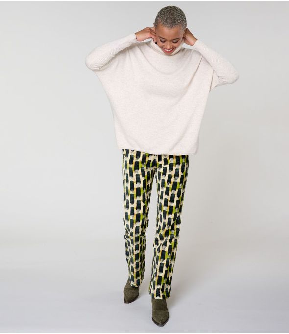 SASHA KUMI GREEN COTTON PANTS - 1