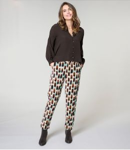 PANTALONE LENY KUMI PRUGNA COTONE - 3