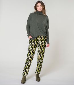 LENY KUMI GROENE KATOENEN BROEK - 1