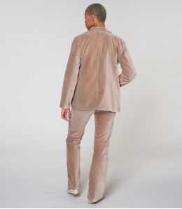 PANTALONE SASHA IN VELLUTO NUDE IN COTONE NUDE - 3