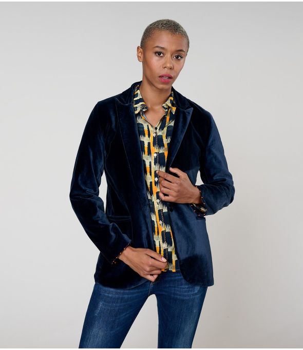 PAULE PLAIN VELVET NAVY JACKET aus Baumwolle - 1