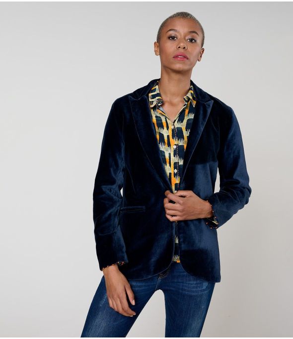 PAULE PLAIN VELVET NAVY JACKET aus Baumwolle - 1