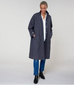 GUSTAVE CAPPOTTO IN COTONE TARTAN BLU - 2