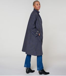 GUSTAVE TARTAN BLEU MANTEAU en Coton - 3