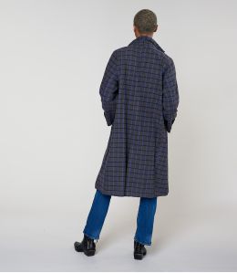 GUSTAVE TARTAN BLEU MANTEAU en Coton - 4