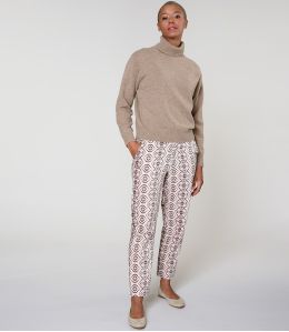 LENY BELEM PANTALONE BEIGE IN COTONE - 1