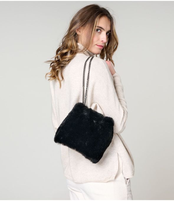 ALICE BLACK FUR SMALL BAG aus Polyester - 1