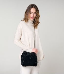 ALICE BLACK FUR SMALL BAG in Polyester - 3