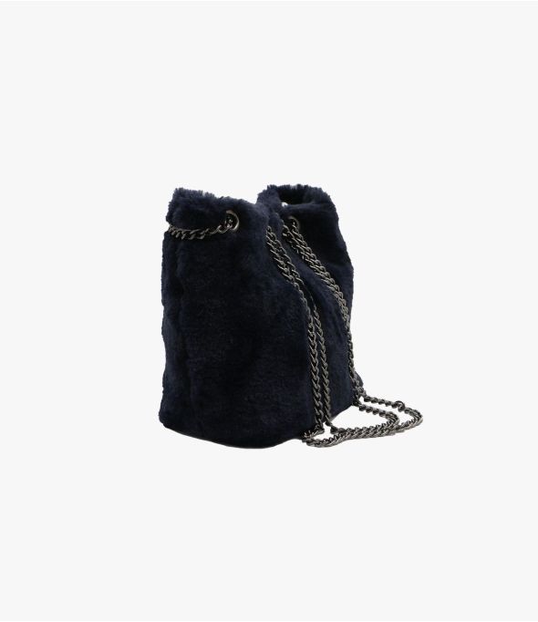 BORSA ALICE NAVY FUR SMALL in Poliestere - 1