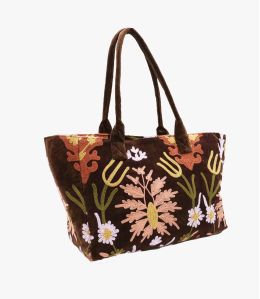 BORSA CRUISE BOTANIC MARRONE GRANDE IN COTONE - 1