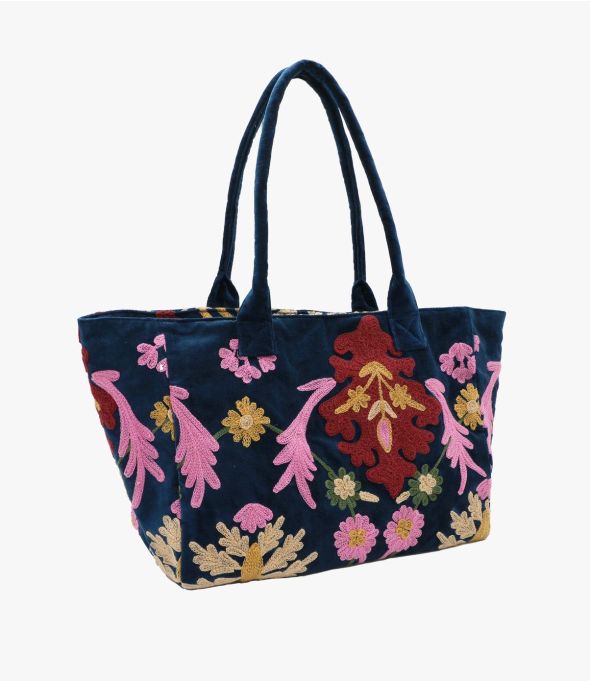 BORSA CRUISE BOTANIC NAVY GRANDE IN COTONE - 1