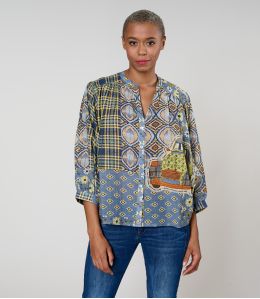 COCO DOLORES BLEU BLOUSE en Coton - 1