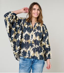 COCO HIBIS NOIR BLOUSE en Coton - 1