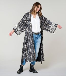 BELEM SCHWARZER KIMONO KIMONO AUS BAUMWOLLE - 3