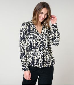 SARA PASTEL BLACK BLOUSE in Viscose - 2