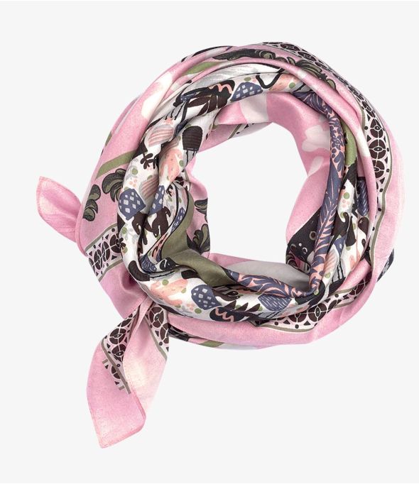 ARIEL Cotton scarf, Women's Silk 100x100 cm Storiatipic - 1