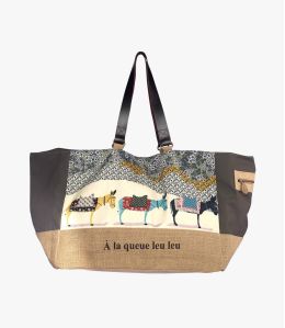 WE PENNY Jute Bag, Polyester, Cotton, Women's Leather 45 x 30 x 35 cm Storiatipic - 1