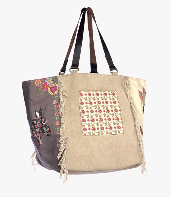 TOTE PENNY Polyester, Katoen, Leren Tas voor Dames 30 x 30 x 35 cm Storiatipic - 1